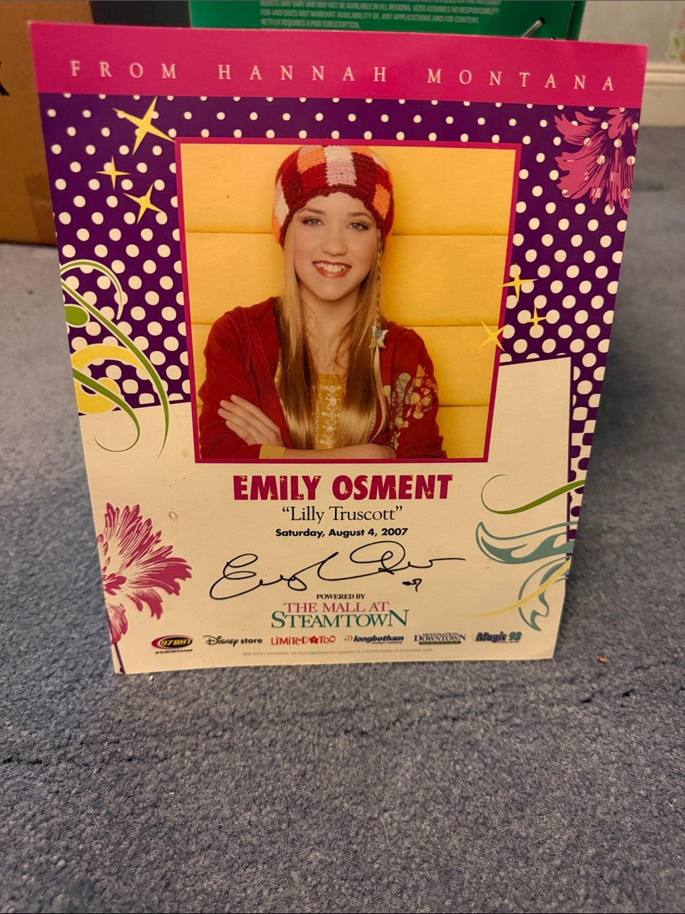 Emily Osment Signed Promotional Poster - Red, Yellow, Purple